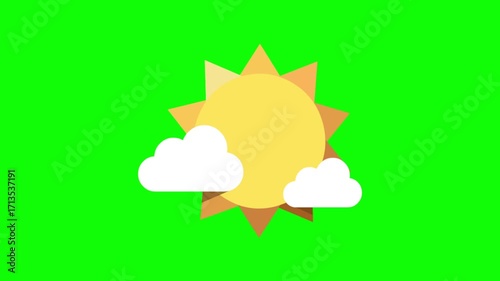 weather icon, animation, green background