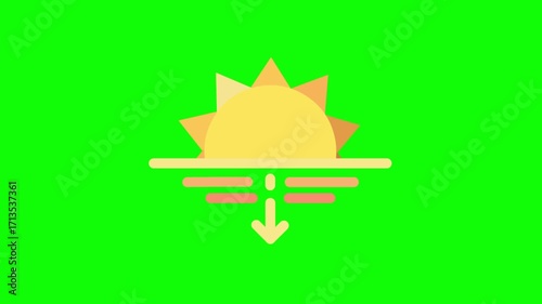 weather icon, animation, green background