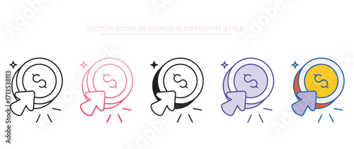Pay Per Click icon design with white background stock illustration