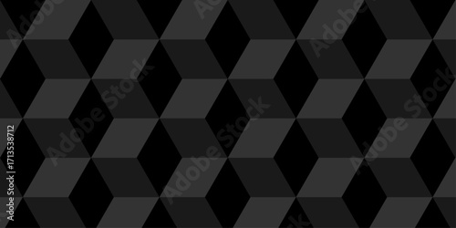 Geometric black cube wall creative concept triangle overlap square technology background. vector digital cubes fabric and wallpaper grid block texture background.