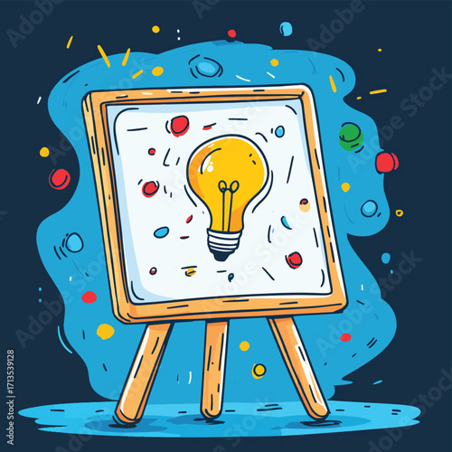 A whiteboard filled with unique value proposition ideas. , vector style simple color