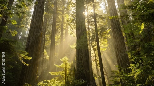sun rays in the forest