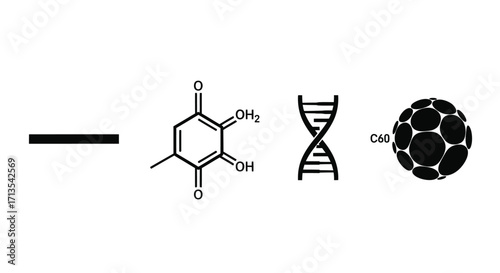 Molecular and biological structures representing science research and discovery journey vector