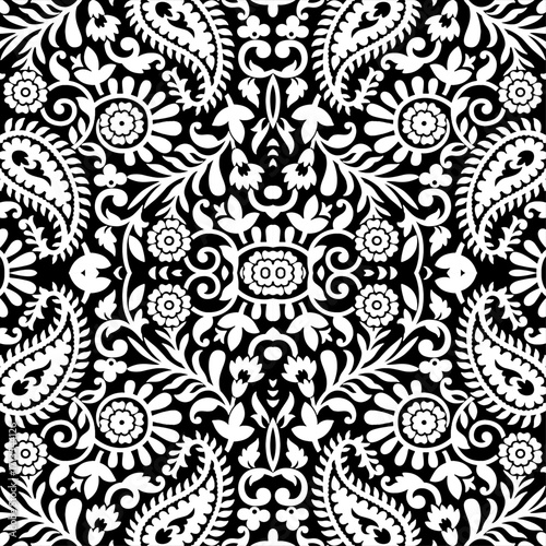 Abstract Floral Ornament Seamless Pattern – Tracery Vector Design