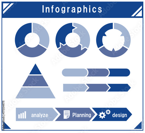 infographic3分割セット、透過