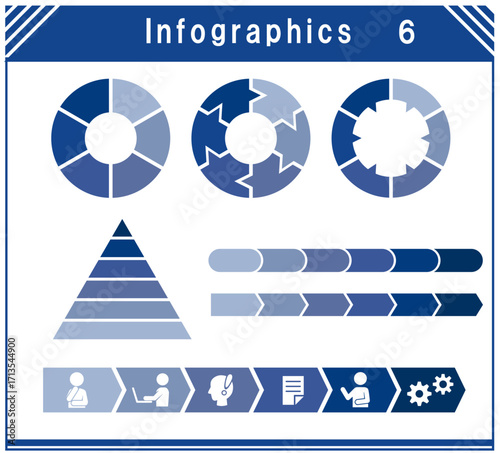 infographic６分割セット、透過
