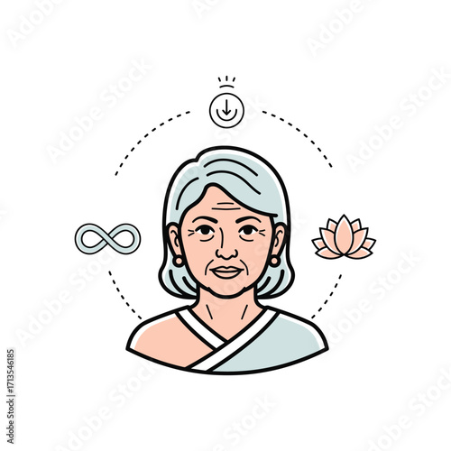 Serene Senior Embracing Mindfulness and Inner Peace with Wisdom and Grace through Meditation