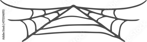 Hand-drawn spiderweb illustration spooky Halloween decoration element.
