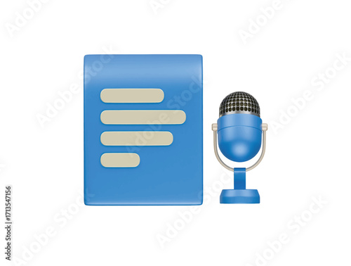 news podcast icon 3d illustration render