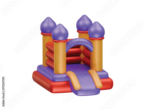 inflatable castle icon 3d illustration render