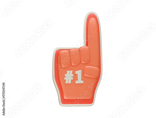 number one foam finger icon 3d illustration render
