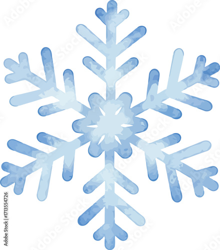 Delicate frosty snowflake close-up winter holiday icon vector