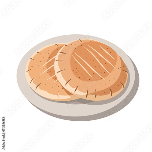 Two Golden Flatbreads on a Plate A Simple Culinary Delight