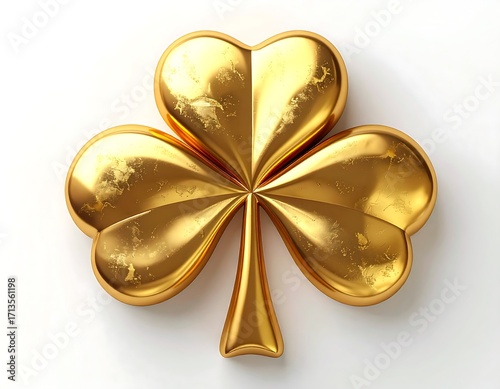 Gold shamrock on white background (1)
