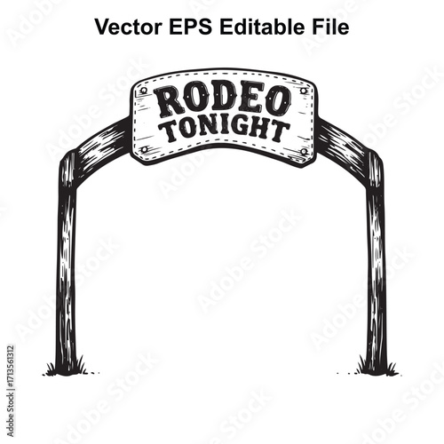 Vector art of rodeo tonight sign