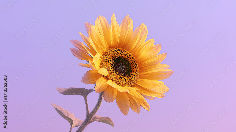 Fototapeta premium sunflower on a blue background