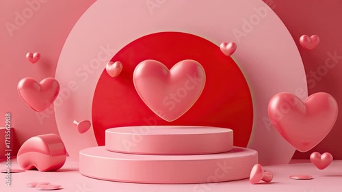 Romantic Heart Shapes in Soft Pink Tones for Valentine's Day Decorations and Celebrations