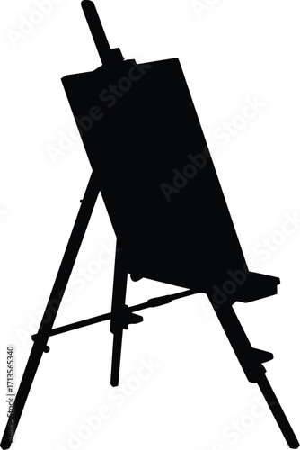 Black easel silhouette painting drawing