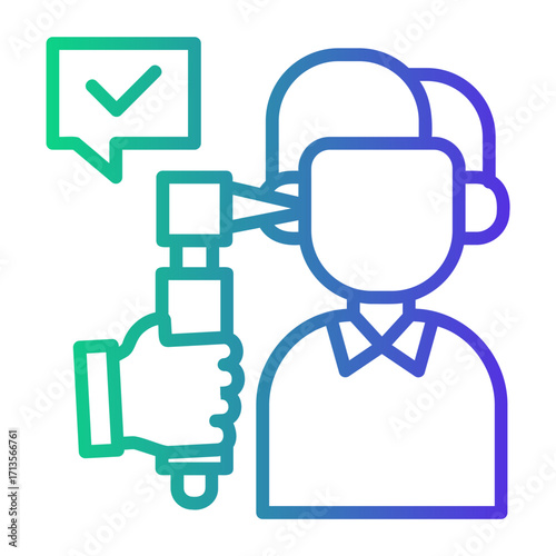 examination Line Gradient Icon