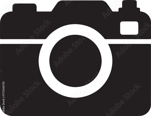 Silhouette vector of a vintage camera icon, retro photography and classic photo equipment, EPS format.