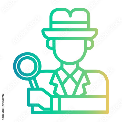 examination Line Gradient Icon