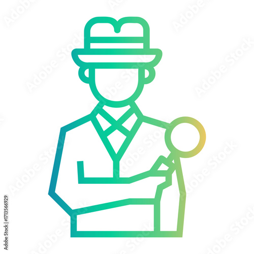 examination Line Gradient Icon