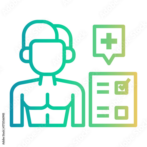 examination Line Gradient Icon