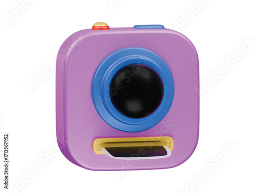 photo camera icon 3d illustration render