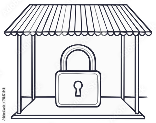 Secure stall security marketplace booth safety storage padlock market shop stand