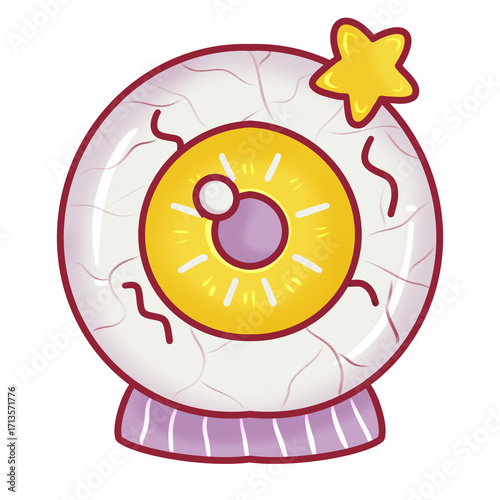 Creepy eyeball illustration for Halloween design