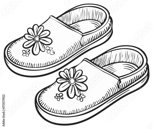 Children's flower decorated house slippers for indoor comfort and play