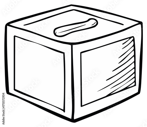 Hand Drawn Donation Box Illustration Charitable Giving and Fundraising