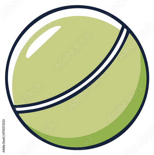Simple green tennis ball icon graphic for sports and games illustration