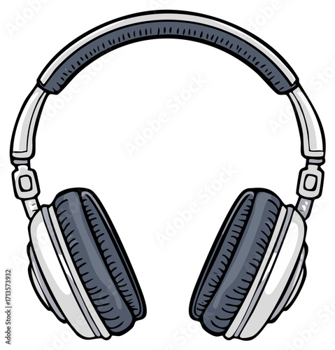 Isolated cartoon headphones illustration for music and audio entertainment