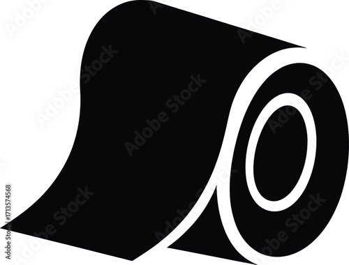 Black roll paper silhouette white