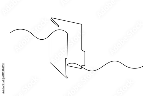 File folder minimalist icon continuous line art outline isolate simple drawing vector illustration
