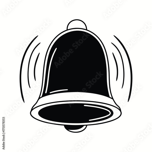 Black ringing bell icon