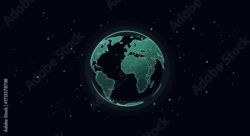 Abstract digital rendering of planet Earth with a glowing technological network