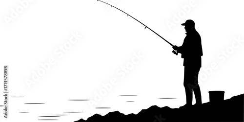 Vector illustration of the fisherman
