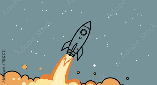 Rocket Launch into Space A New Beginning