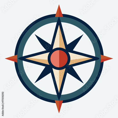 compass on white background