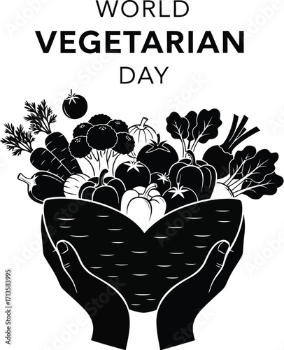 World vegetarian day with hands holding vegetables celebrating plant based die ts and promoting healthy eating habits