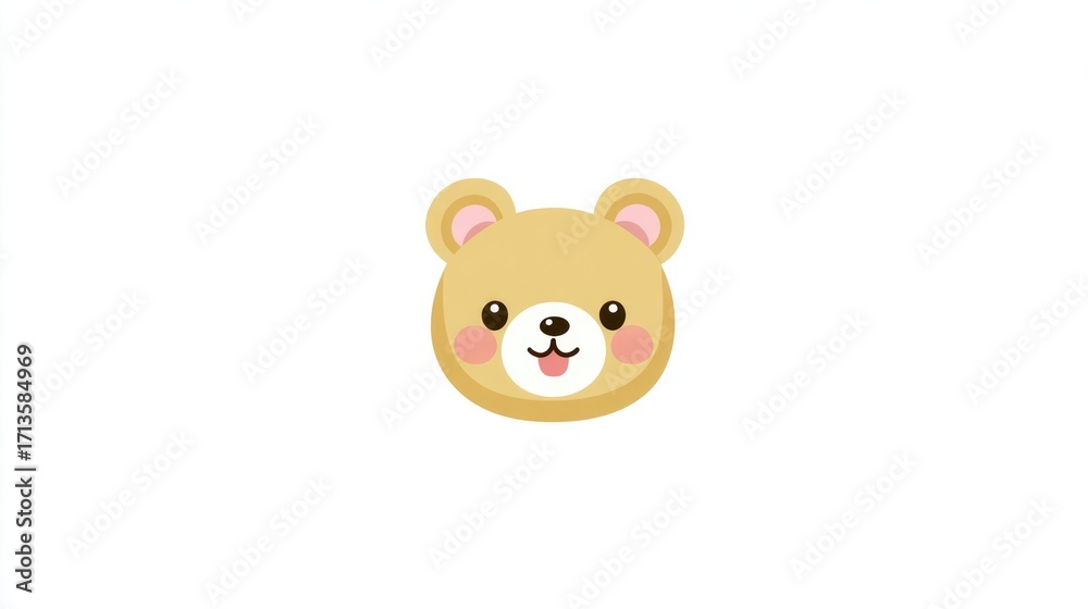 Fototapeta premium Cute bear face illustration