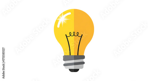 A bright yellow incandescent light bulb with a visible filament glows against a solid black background symbolizing ideas and innovation