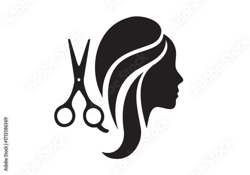 woman hair salon vector icon illustration