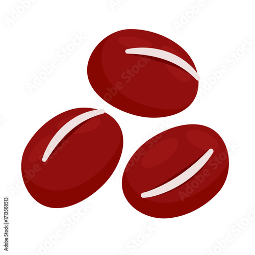 Adzuki beans flat vector illustration logo icon clipart