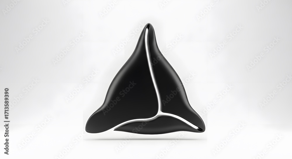 Fototapeta premium Abstract Black Triangular Decorative Object.