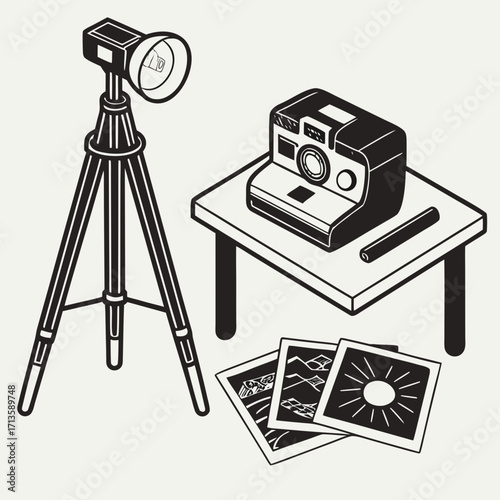 vintage photo camera vector illustration