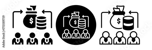 Mutual Fund Icon Glyph & Mixed Style Collection Set