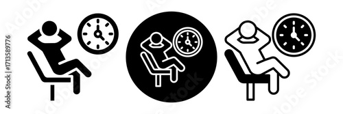 Free Time Icon Glyph & Mixed Style Collection Set